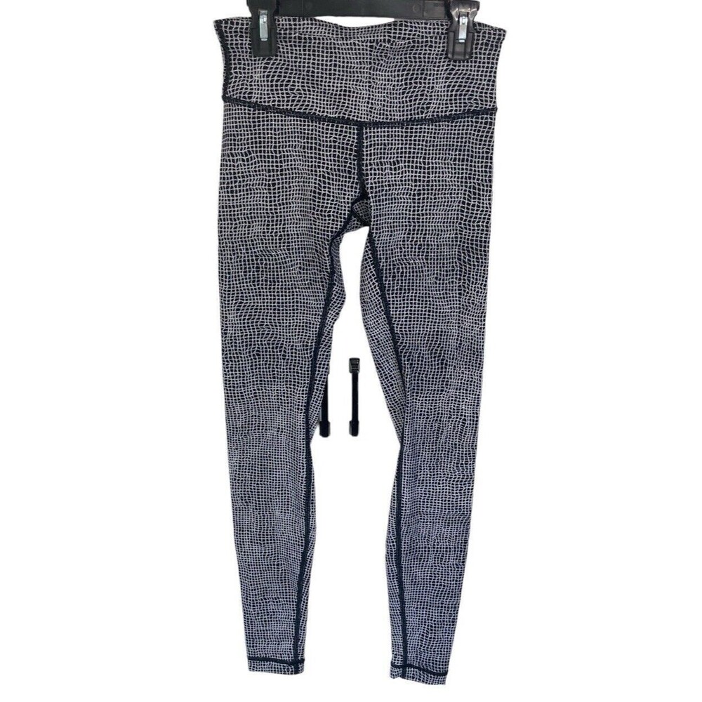 Lululemon Black‎ White Geometric Leggings Size 4
